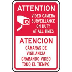Attention Video Camera Surveillance On Duty At All Times (In Spanish)
