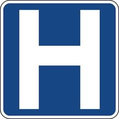 Hospital Symbol Information Sign