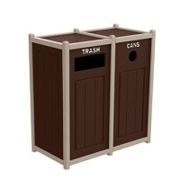 Two-Tone Panel Design Recycling Containers - Two Units