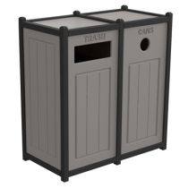 Two-Tone Panel Design Recycling Containers - Two Units
