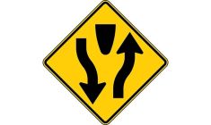 Divided Highway Directional Sign