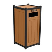 Two-Tone Panel Design Recycling Containers - Single Unit